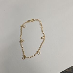 Gold Heart Charm Chain Bracelet